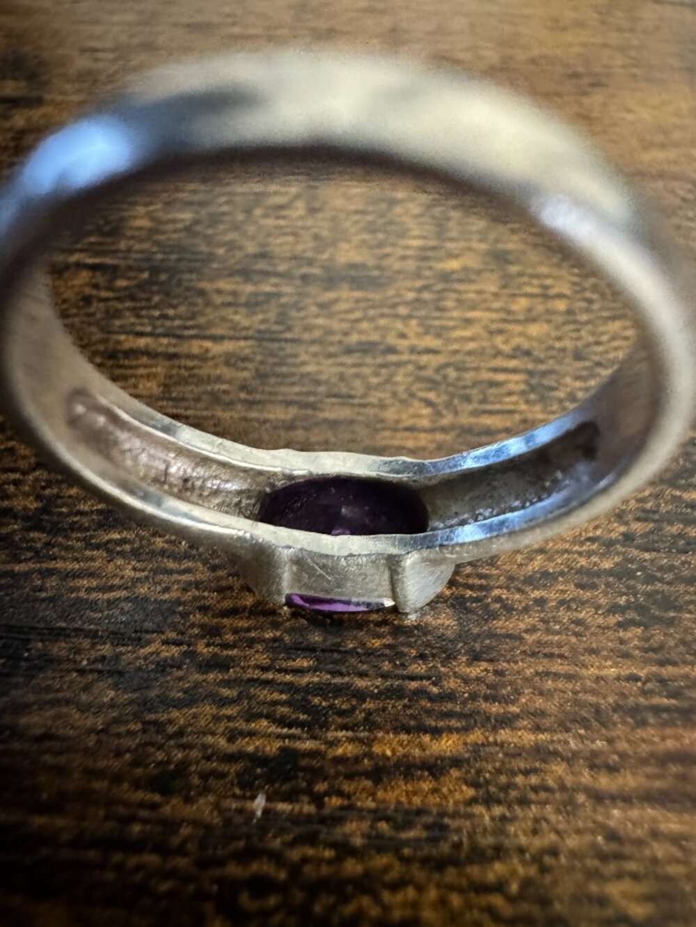 925 Amethyst Ring Natural, Sterling Silver, Ring Size 7, Bezel Setting, Vintage - Picture 9 of 9